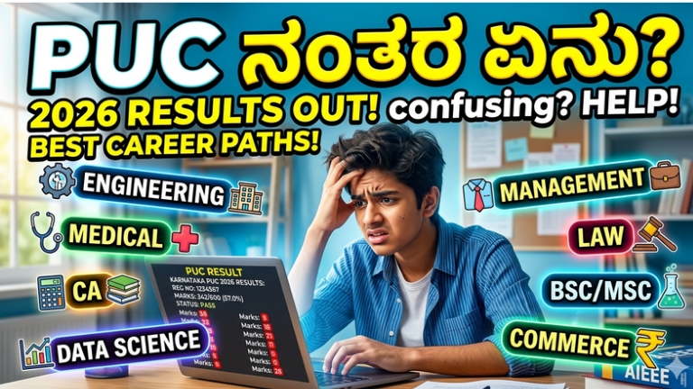 “PUC ನಂತರ ಯಾವ ಕೋರ್ಸ್ ಆಯ್ಕೆ ಮಾಡಬೇಕು career guidance Kannada”